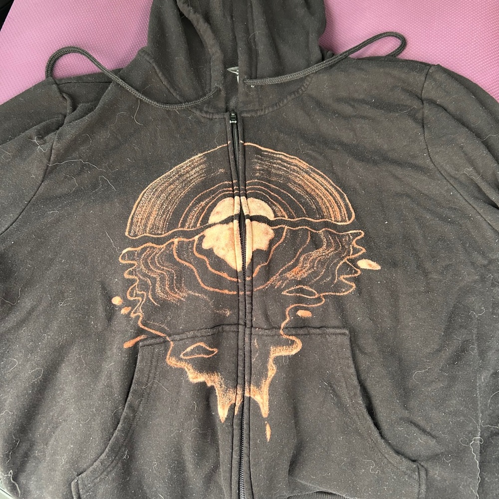 Custom One of a Kind Bleach Artwork Hoodie
